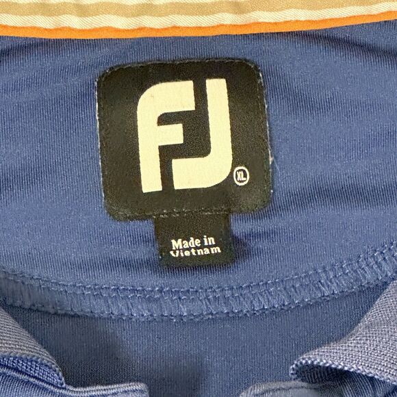 FootJoy Polo Shirt Mens Size XL Blue Stretch Performance Golf Logo See Details - Picture 6 of 8